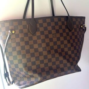 Checkered Brown Tote Bag
